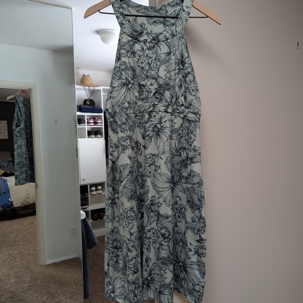 Balance Collection Green and Black A-line Halter Dress for Cocktail